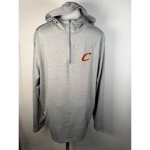 Antigua Cleveland Cavaliers Mens Large Gray Heathered Quarter Zip Hoodie NBA
